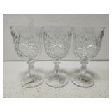 3 Crystal wine glasses