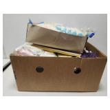 LARGE box lot of misc fabric ribbon and more
