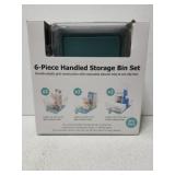 6 pc handled storage bin set