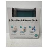 6 pc handled storage bin set