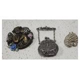 3 misc brooches