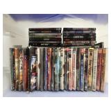 DVDs in a plastic container