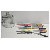 Glass jar and utensils