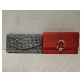 Two small Hand bags one silver one red