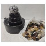 Heavy stone fountain with misc rocks SEE DESC