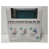 6 pc handled storage bin set