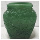 Lenox Imperial glass "chickadee" vase Jade green