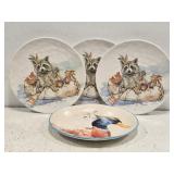 Lot of 4 Pier 1 Brand Racoon & Duck Plates