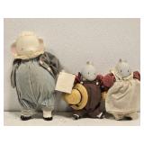 Set of 3 My Lamby Pie Ceramic Animal Dolls