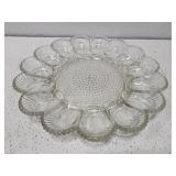 Large vintage style clear glass egg dish