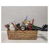 Organizer with misc kitchen utensils