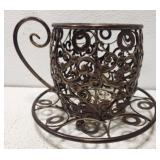 Metal decorative coffee mug bowl