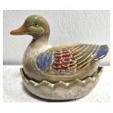 Porcelain duck 2 piece decor