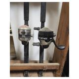 Lot of 2 closed face fishing rods and reels
