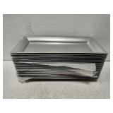 21 silver colored charger plates