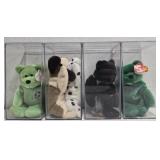 Lot of 5 beanie babies in cases