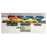 Lot of 15 plastic train carts as is