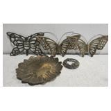 Estate lot of brass decor