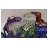 Tray lot of Faux rhinestone mesh ribbon see desc