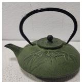 Japanese style green cast iron tea pot