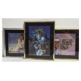 Lot of 3 framed native art