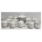 25pc white china set
