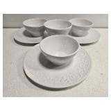 White ceramic plates and bowls