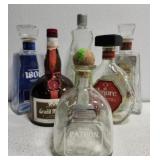 Lot of 6 EMPTY liquor bottles