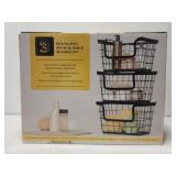 Set of three hanging stackable baskets SEE DESC