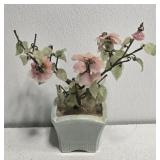 Glass pink flower decor