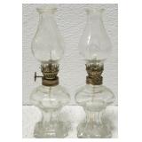 Pair of miniature Wicker Kerosene Lanterns