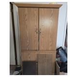 Faux wood cabinet as is