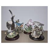 4 porcelain bird figurines