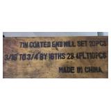 Tin coated end mill set