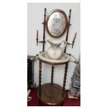 3-piece antique Victorian black walnut washstand