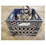 Blue basket with tools