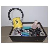 Box lot of misc flashlights and more