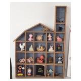 Wooden House Shaped Shelf Woth Nic Nacs