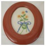 Framed crochet floral design