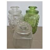 3 glass containers
