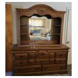 Wooden dresser with mirror