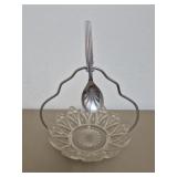 petal pattern glass condiment set.