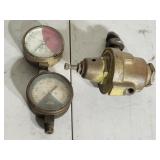 acetylene gas regulator with gauges.