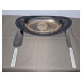 Silver plated dish and wedding cake utensils set