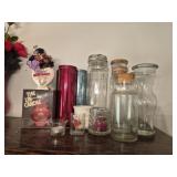 Estate lot of glass jars metal canisters and more