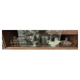 Shelf lot misc glass cups crystal dishes and more