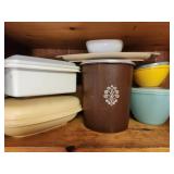Shelf lot of Tupperware