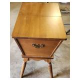 Solid wood end table with compartment