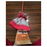Vintage folk art mouse on broom