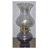 Iridescent glass oil lamp